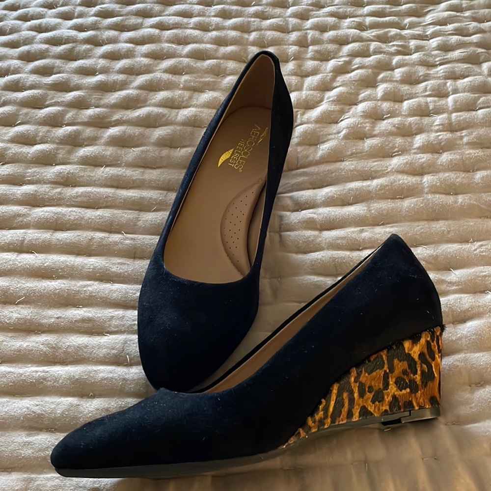 Animal Print Suede Wedgies